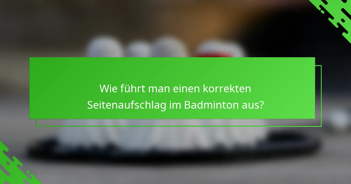 Wie führt man einen korrekten Seitenaufschlag im Badminton aus?